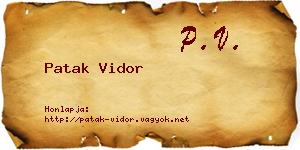 Patak Vidor névjegykártya